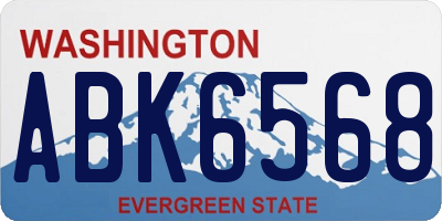 WA license plate ABK6568