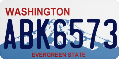 WA license plate ABK6573