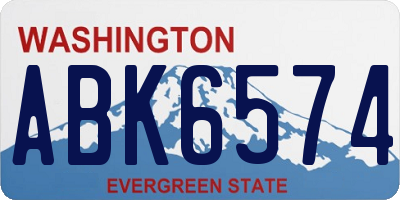 WA license plate ABK6574