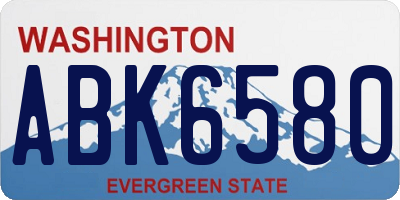 WA license plate ABK6580