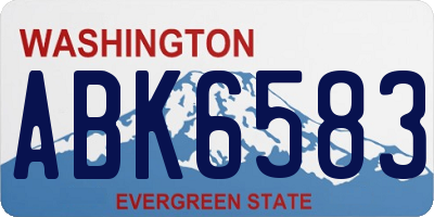 WA license plate ABK6583