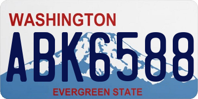 WA license plate ABK6588