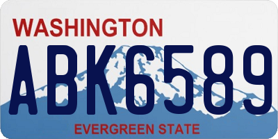 WA license plate ABK6589