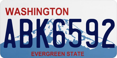 WA license plate ABK6592
