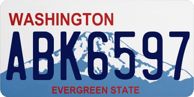 WA license plate ABK6597