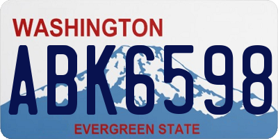 WA license plate ABK6598