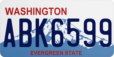 WA license plate ABK6599
