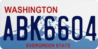 WA license plate ABK6604