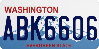 WA license plate ABK6606