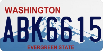 WA license plate ABK6615