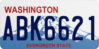 WA license plate ABK6621