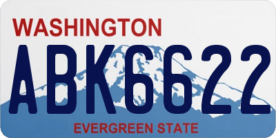 WA license plate ABK6622