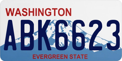 WA license plate ABK6623
