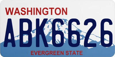 WA license plate ABK6626