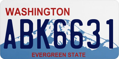 WA license plate ABK6631