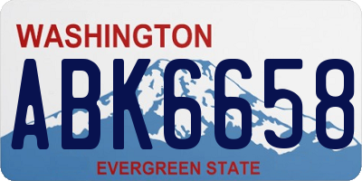WA license plate ABK6658