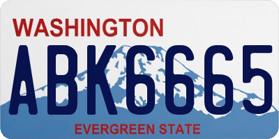 WA license plate ABK6665