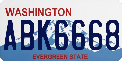 WA license plate ABK6668
