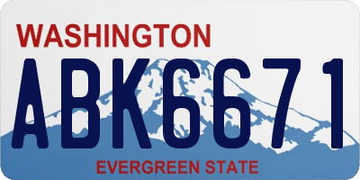 WA license plate ABK6671