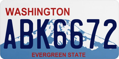 WA license plate ABK6672