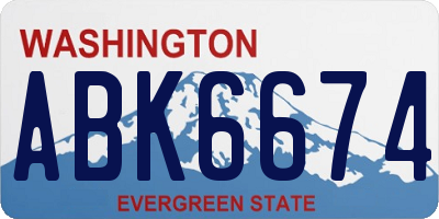 WA license plate ABK6674
