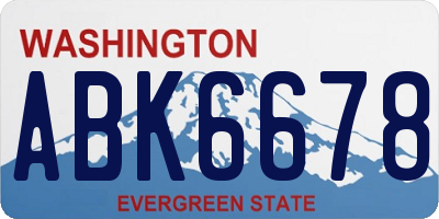 WA license plate ABK6678