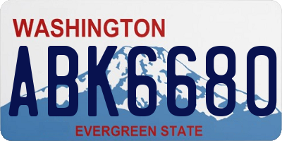 WA license plate ABK6680