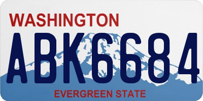 WA license plate ABK6684