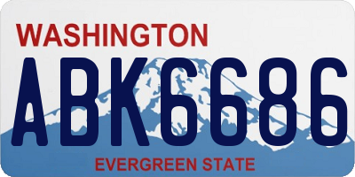 WA license plate ABK6686