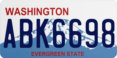 WA license plate ABK6698