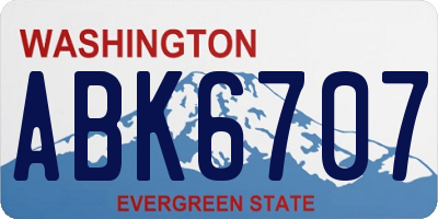 WA license plate ABK6707