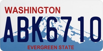 WA license plate ABK6710