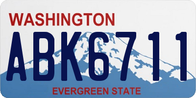WA license plate ABK6711