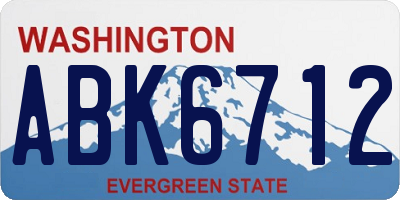 WA license plate ABK6712