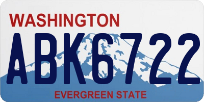 WA license plate ABK6722