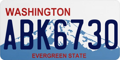 WA license plate ABK6730