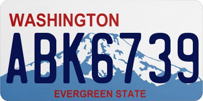 WA license plate ABK6739