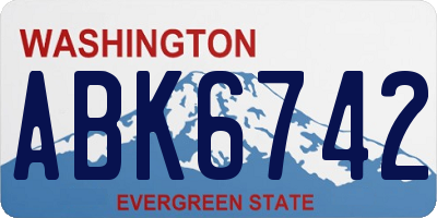 WA license plate ABK6742