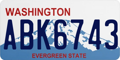 WA license plate ABK6743