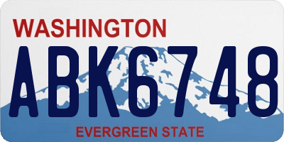 WA license plate ABK6748