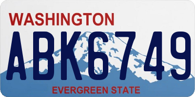 WA license plate ABK6749