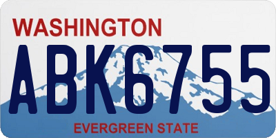 WA license plate ABK6755