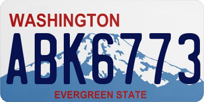 WA license plate ABK6773