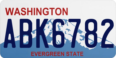 WA license plate ABK6782