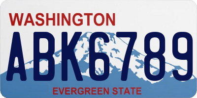 WA license plate ABK6789