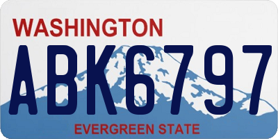 WA license plate ABK6797