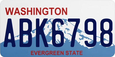 WA license plate ABK6798