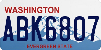 WA license plate ABK6807