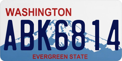 WA license plate ABK6814