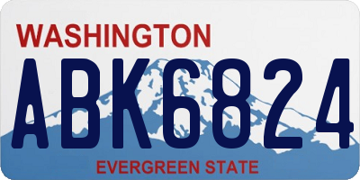 WA license plate ABK6824